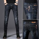 Jeans funmoon skinny hommes noir - lasticit printemps - tendance adolescents