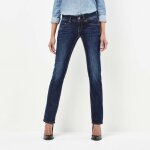 Jeans - g star - midge saddle mid waist straight - bleu - femme - coupe droite Jeans - g star - midge saddle mid waist straight - bleu - femme - coupe droite