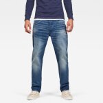 Jean g - star raw 3301 relaxed straight homme - bleu worker blue faded - 26w - 32l
