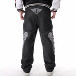 Jeans hip hop baggy broderie pour hommes pantalon de skateboard dcontract ample dcontract grande ...