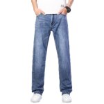 Jean homme 5 poche coupe droite d�lav� effet blanchi - insfity - taille standard - bleu clair