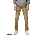 Jean homme - omnimen - coupe droite - imitation cuir - couleur marron