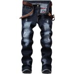Jeans homme dechire regular fit - insfity - bleu - homme - taille standard