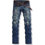 Jean homme - insfity - coupe droit - abrasions - dlav - bleu