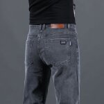 Jeans homme insfity - coupe droite - couleur unie fuligineux - confortable et simple fashion