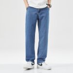 Jeans homme - insfity - coupe regular - grande taille - faible stretch - jambe droite - bleu clair