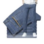 Jean homme insfity coupe slim droite en denim stretch - effet d�lav� - bleu