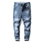 Jeans homme l�ger stretch slim fit bleu clair effet blanchi - insfity - taille standard