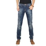 Jeans homme - leoclotho - slim - bleu d�chir� - tissu � s�chage rapide