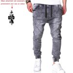 Jeans homme - luxe - sarouel baggy - gris - bordures c�tel�es