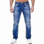 Jean homme pantalon coupe droite bleu - vitata - coupe slim - haute qualité Jean homme pantalon coupe droite bleu - vitata - coupe slim - haute qualité