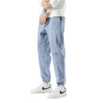 Jean homme skinny coupe droite dlav effet blanchi - insfity - taille elastique