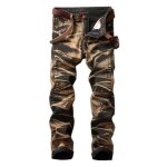 Jeans homme slim effet usé retro - zewow - jaune - 5 poches - tendance Jeans homme slim effet usé retro - zewow - jaune - 5 poches - tendance