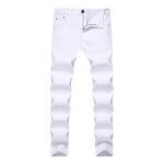 Jean homme slim fit Élasticité 5 poches en coton - insfity - blanc Jean homme slim fit Élasticité 5 poches en coton - insfity - blanc