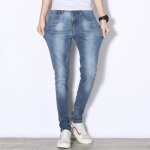 Jeans homme slim fit - insfity - coton - fermeture clair - casual - bleu clair
