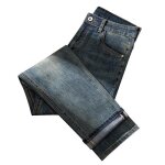 Jeans homme slim fit insfity - coupe droite - vintage bleu - effet blanchi