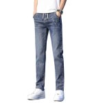 Jeans homme slim fit - insfity - taille elastique - denim stretch effet blanchi et d�lav�