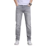 Jean homme stretch - insfity - taille standard - coupe droite - effet dlav - gris