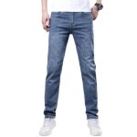 Jeans homme stretch slim droite - insfity - effet blanche et dlav - bleu