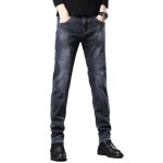 Jean homme stretch slim fit 5 poches casual effet dlav - insfity - bleu gris