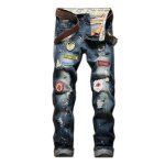 Jeans homme trou� - leoclotho - v�tement 29 - tissu stretch - poches c�t�s - fermeture �clair