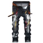 Jeans homme trou a la mode en baggy pantalon denim homme slim coton vintage avec droit marin - funmoon ...
