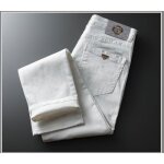 Jeans impermable homme business casual printemps ete couleur unie - blanc