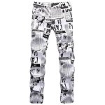 Jean imprimé - insfity - slim fit - 92% coton - blanc - noir Jean imprimé - insfity - slim fit - 92% coton - blanc - noir