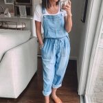 Jeans longs femmes - salopette en bleu - fr63unu