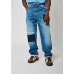 Jean loose homme arty - kaporal - bleu - coupe loose - taille relax - effet us� et destroys