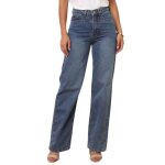 Jeans mom � coupe droite avec 5 poches. dot� dune fermeture par boutons et zip sur la taille. pr�sence ...