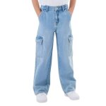Jeans - name it - rose - cargo large - taille haute - filles