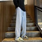 Jean rétro américain pour hommes pantalon droit polyvalent à jambes larges tendance dété en détresse Jean rétro américain pour hommes pantalon droit polyvalent à jambes larges tendance dété en détresse