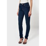 Jean skinny femme bleu lgrement dlav - kaporal - jenaa - taille haute - braguette zippe - tissu ...