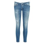 Jean skinny le temps des cerises - pulpc fino stone used - taille basse - marron
