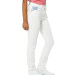 Jeans slim blanc femme - kaporal - sibele - taille haute - 5 poches - passant de ceinture
