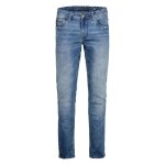 Jean slim - garcia - coton m�lang� - couleur bleu - taille standard - 3 poches