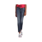 Jean slim - kaporal - ciao brut used - strass sur les poches - femme - taille standard