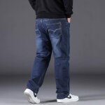 Jeans stretch hommes baggy droit casual automne et hiver lasticit lasticit oversize - funmoon - bleu ...