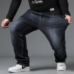 Jeans stretch hommes baggy droit funmoon - noir - taille standard