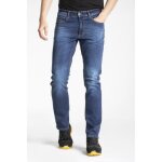 Jeans de travail coupe droite confort taille normale denim stretch stone bross� avec moustaches poches ...
