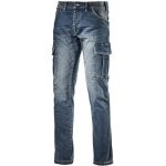 Jean de travail multipoches stretch diadora cargo stone denim - bleu