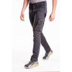 Jeans de travail - rica lewis - taille haute - multi - poches - twill stretch fibreflex gris