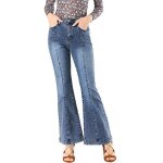 Jeans - vintage denim - flare - taille haute - bouton cloche