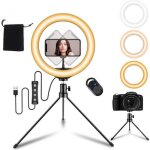 Jeemak - 10 led ring light avec trpied et tlcommande - 3 modes et 10 niveaux de luminosit - noir