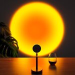 Lampe  poser - jeemak - modle sunset - 10w - jaune - rouge - led intrieur