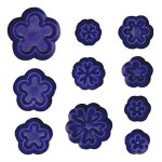 Jem 103ff006 lot de 10 emporte pi�ces p�querettes fleurs et primev�res plastique blanc 9 x 1 x 16 cm