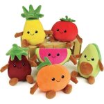 Jemini fruity s cagette de 6 peluches toutes douces fruits et l�gumes + / - 17 cm