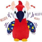 Jemini tropi birds peluche perroquet ara rouge qui rpte et se dandine + / - 20cm