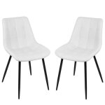 Jeobest. lot de 2 chaises de cuisine blanches chaises design cuir pu imperm�able